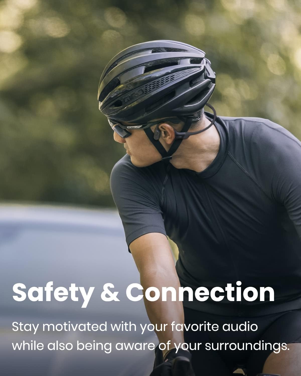 Shokz OpenRun Mini-Bone Conduction Open-Ear Bluetooth Sport Headphones - Waterproof Wireless Earphones for Workouts and Running - Built-in Mic, with Headband