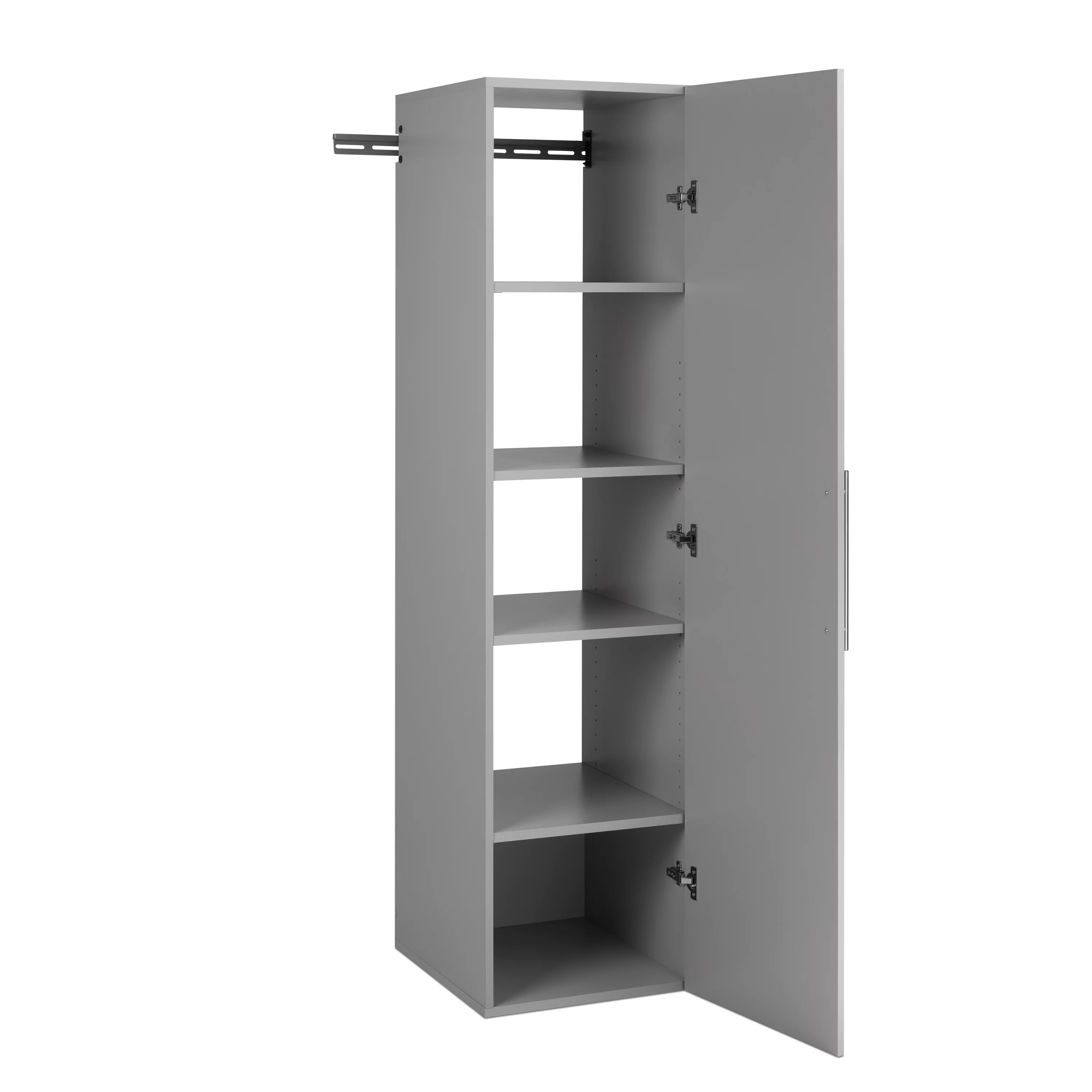 Prepac HangUps Narrow Wall Mounted Garage Storage Cabinet, 18" W x 72" H x 20" D, Light Gray