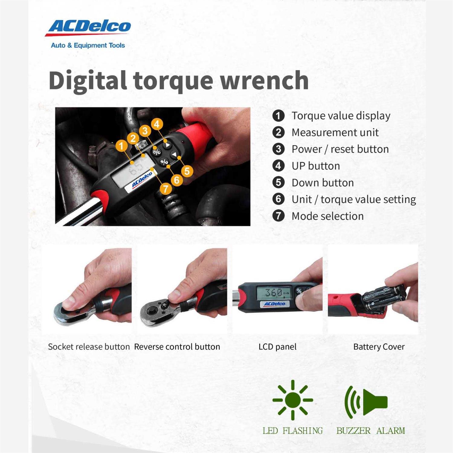ACDelco 3/8 Digital Torque Wrench ARM601-3 - Shop Hardware Tools Online Store