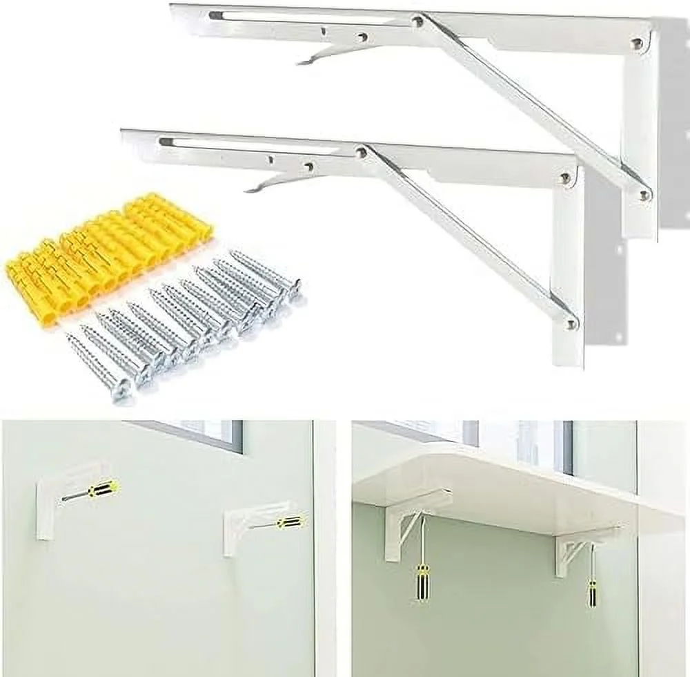 NLIBOOMLife Laundry Floating Folding Table  Wood Wall Mounted Table  Bracket Heavy Duty  Drop Leaf Dining Stable Sturdy Table Small Wooden Desk Wall Table for Kitchen Laundry Office Room