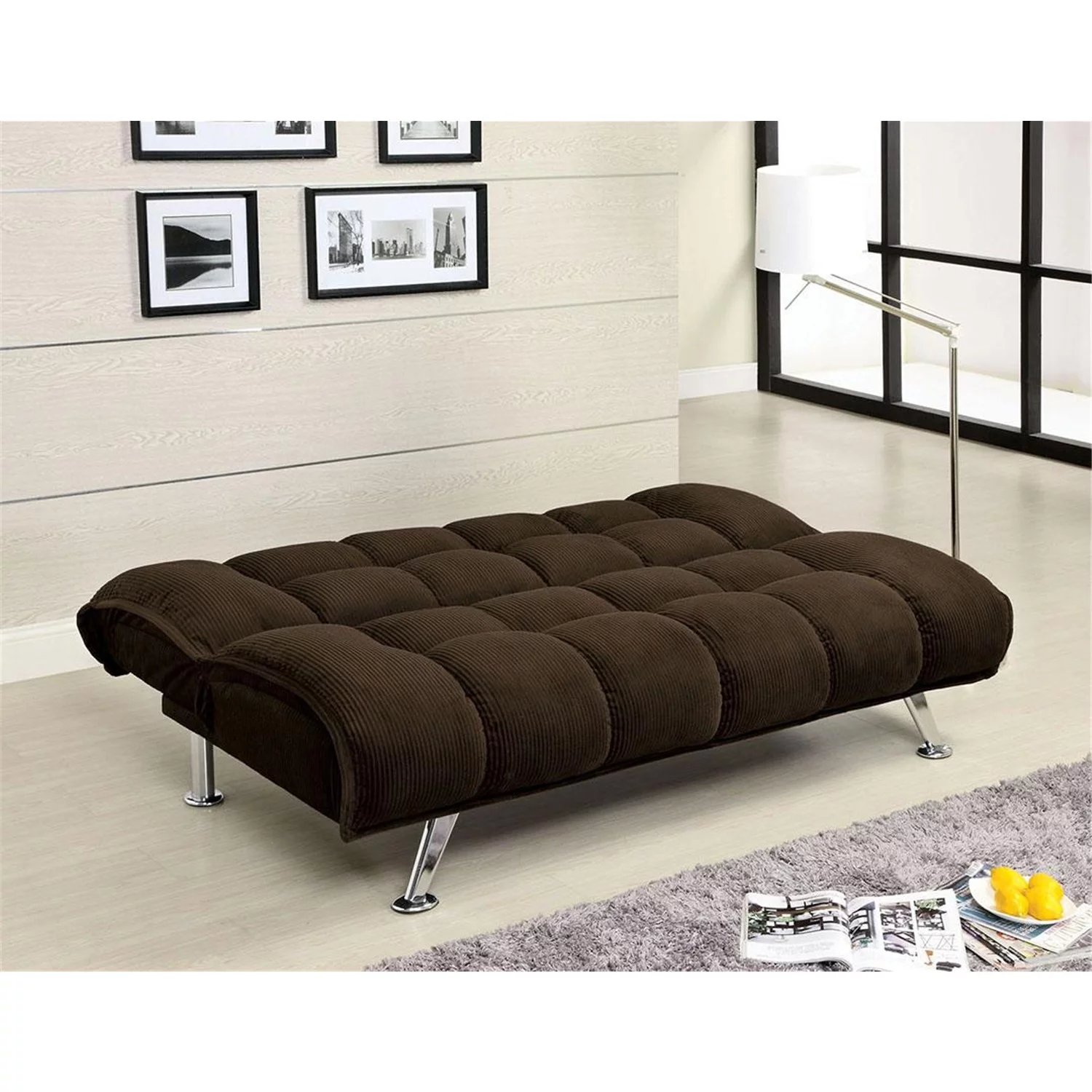 Futon Sofa, Dark Brown