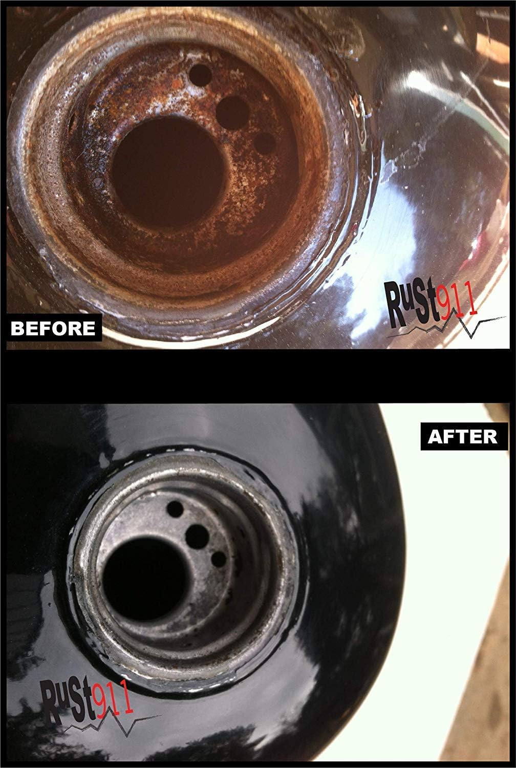Rust911: Makes 16-gallons of Rust Remover Dissolver, Economical, Safe-to-Use and Powerful Oxidation Treatment Cleaner, 1 Gallon Pack of 2