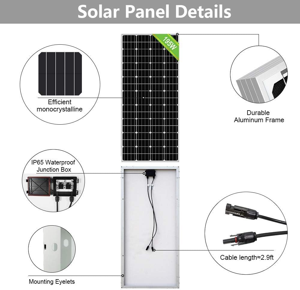 ECO-WORTHY 400 Watt 24 Volt Solar Panel Kit Off Grid with 4pcs 100W Solar Panels + 60A Charge Controller + Accessories Needed for RV, Cabins, Caravan, Shed，etc