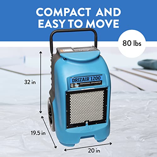Dri-Eaz 1200 Commercial Dehumidifier with Pump, Industrial, Durable, Compact, Portable, Blue, F203-A, Up to 18 Gallon Water Removal per Day