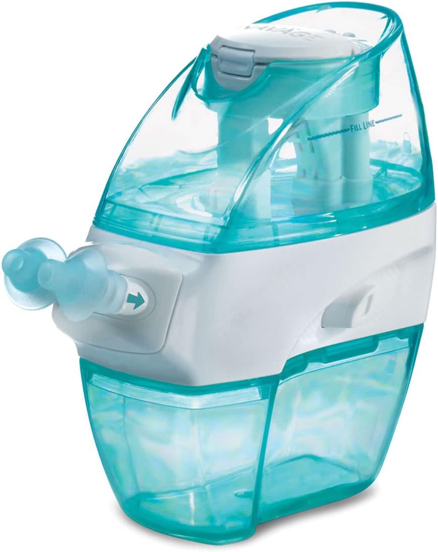 Navage Essentials Bundle - Navage Nasal Irrigation System - Saline Nasal Rinse Kit with 1 Navage Nose Cleaner, 30 SaltPods, Countertop Caddy and Burgundy Travel Bag