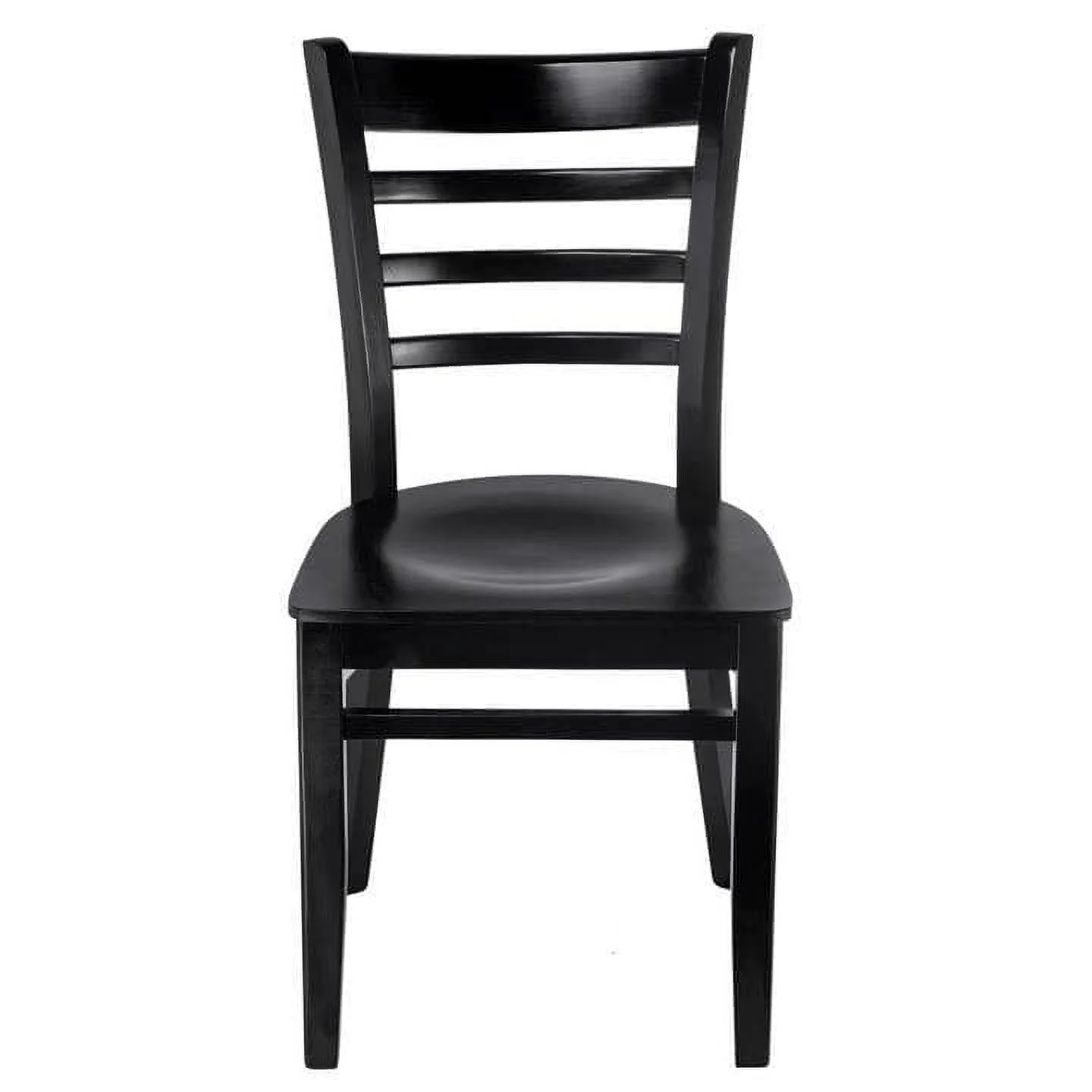 Ladderback Side Chair in Mahogany with Wood Seat (Set of 2)