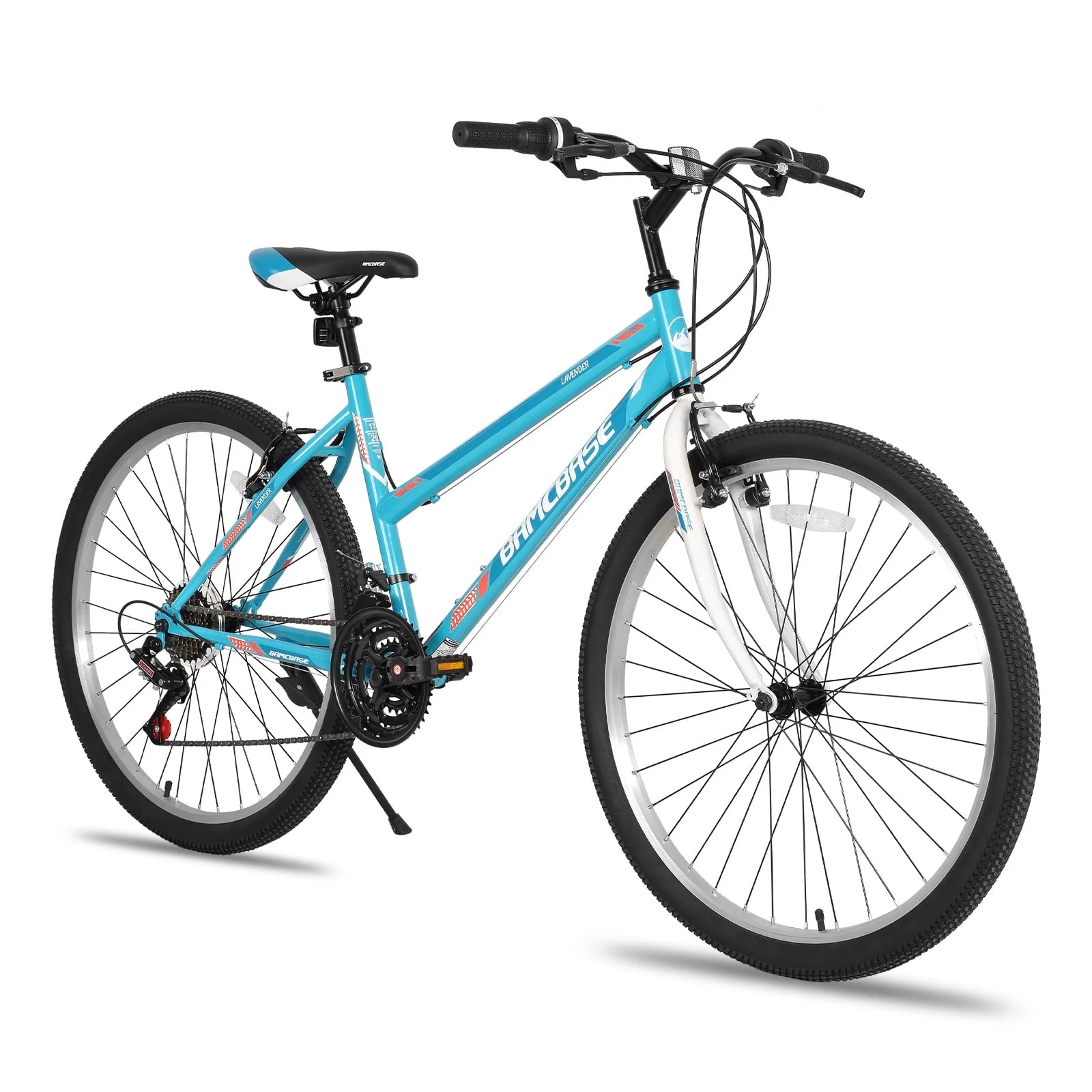 Hiland 24 26 inch Mountain Bike for Men Women, 21 Speeds MTB Bicycle for Adult Youth
