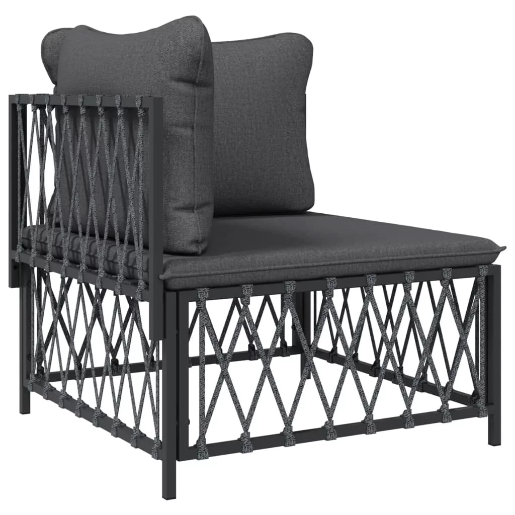 Anself 7 Piece Patio Set with Cushions Anthracite Steel