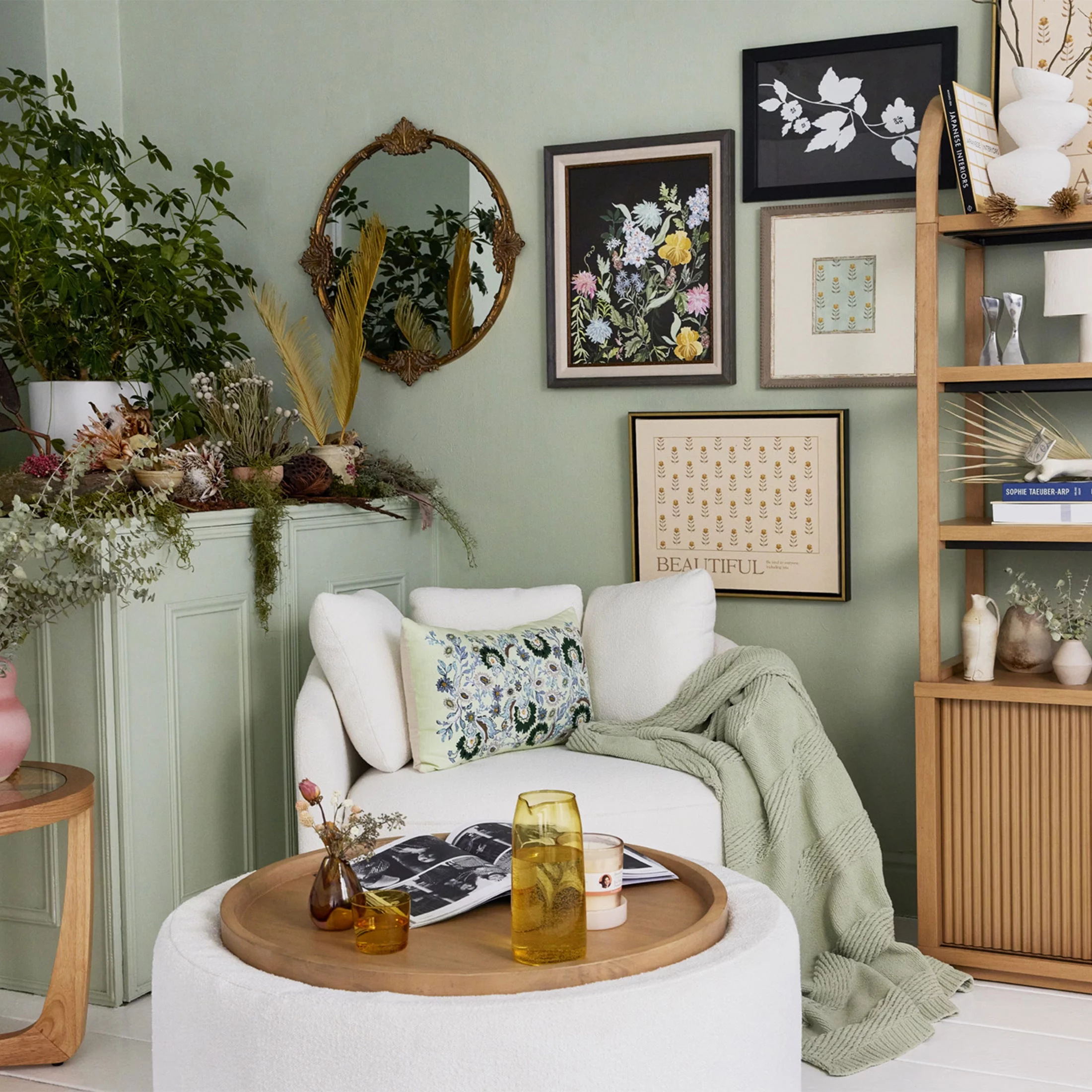 Beautiful Drew Stowaway Coffee Table with Storage by Drew Barrymore, Cream