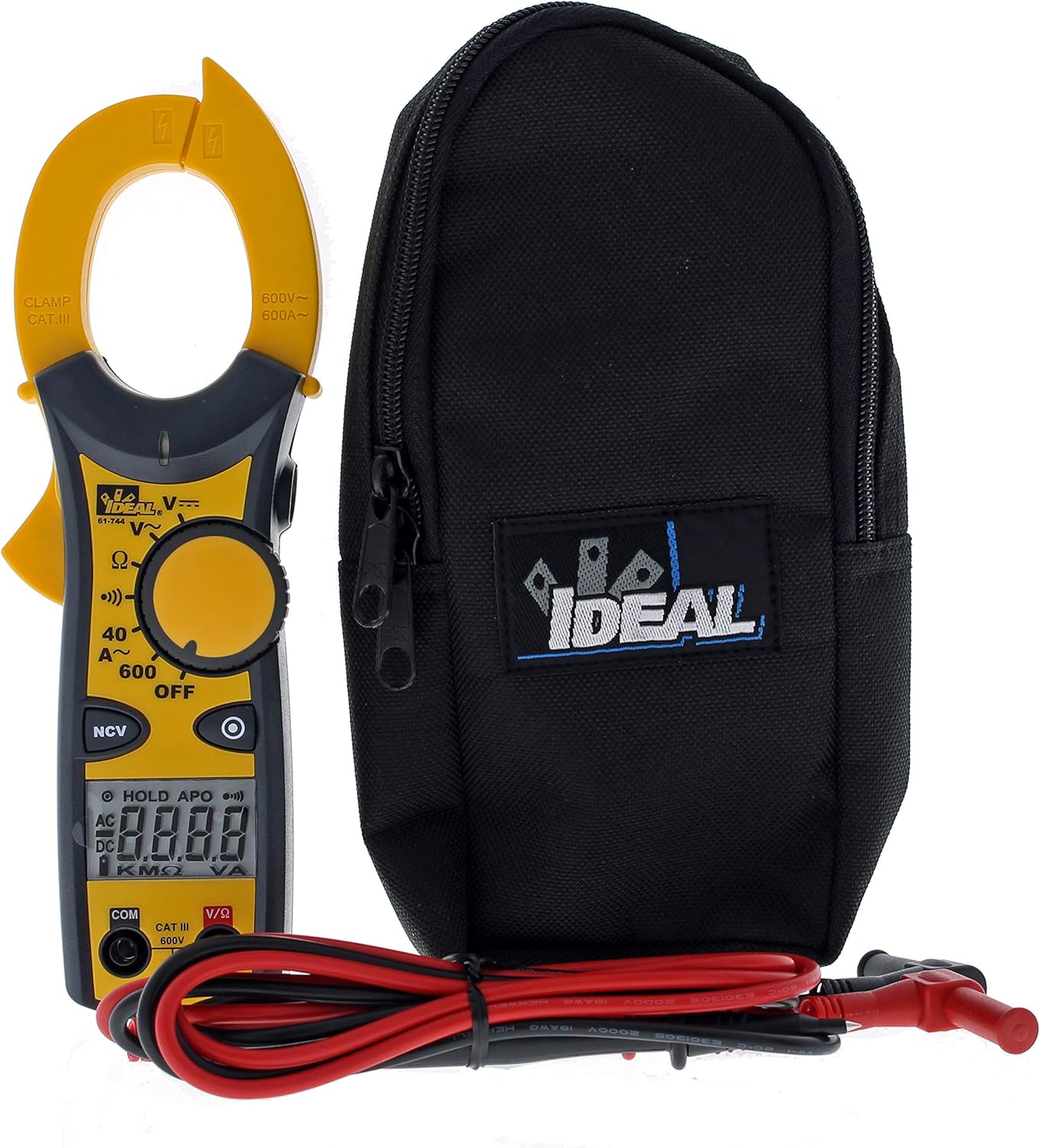 IDEAL INDUSTRIES INC. 61-744 Clamp Meter 600 Amp AC with NCV, Voltage Indicator, CATIII for 600v