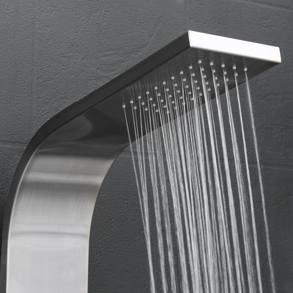 AKDY SP0024 39x22 2-Jet Easy Connect Shower Panel System in Stainless Steel with Rainfall Shower Head and Handheld Shower Wand