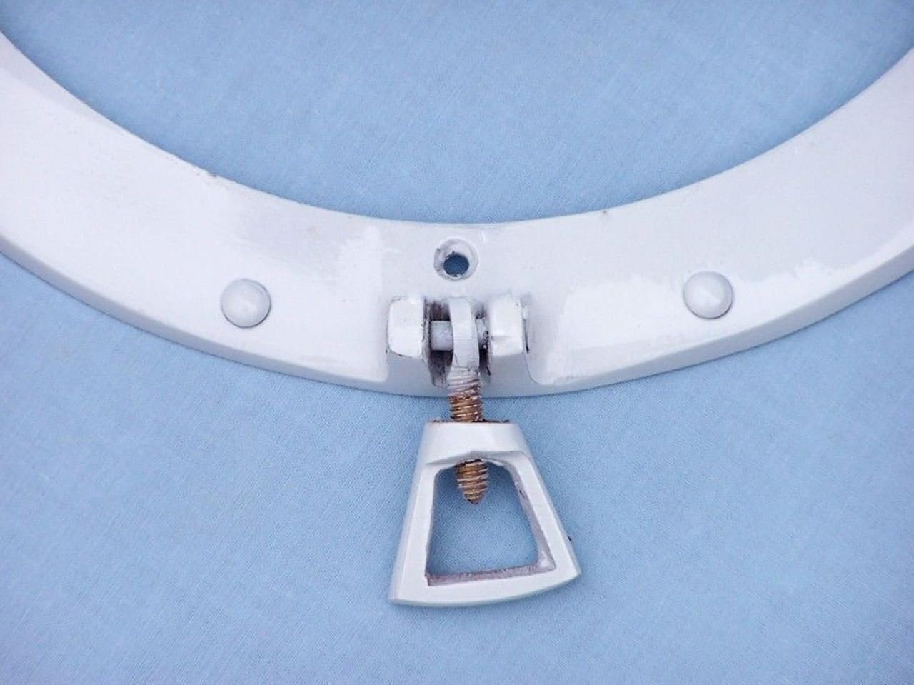 Hampton Nautical MC-1964-15White-W Brass Ship Porthole Window 15-White Nautical Home Decoration