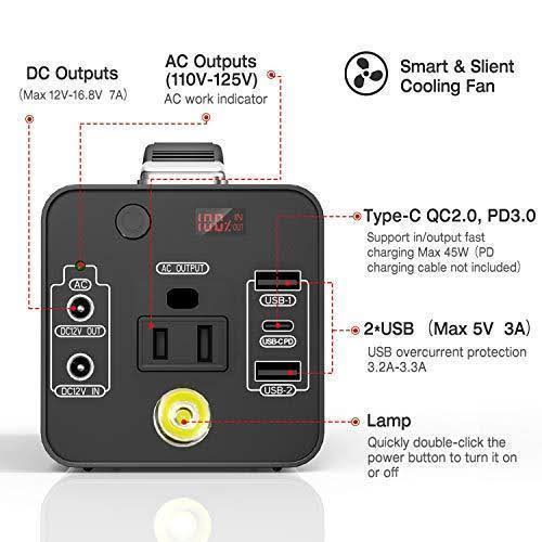 Nexpow Portable Power Station, 178Wh Solar Generator Lithium Polymer Battery Emergency Backup Portable Power Source with 110V/12