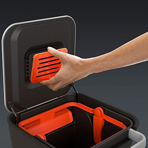 Joseph Joseph Intelligent Waste Titan Trash Can Compactor Kitchen Bin with Odor Filter, Holds up to 60L After Compaction