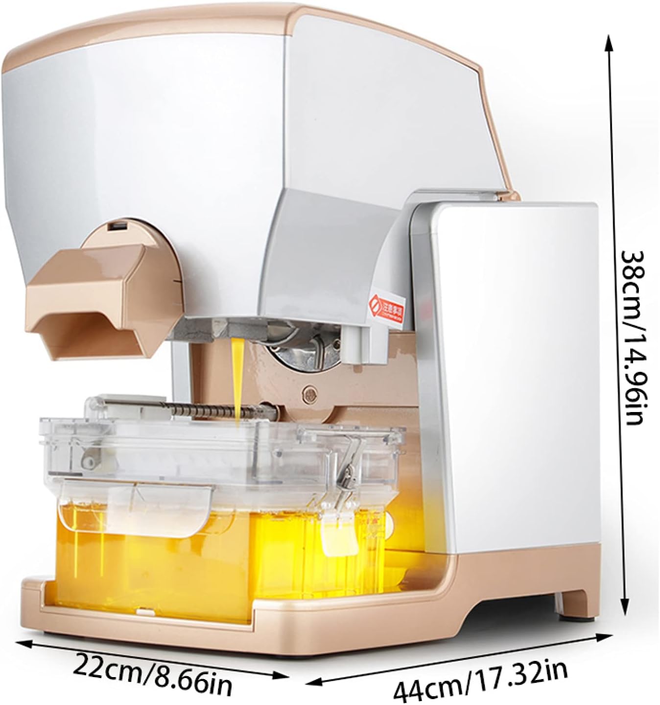 Oil Press Machine, Smart Oil Filter Oil Press Extractor, Fully Automatic Household Oil Extractor Machine Silent/White/44X22X38Cm