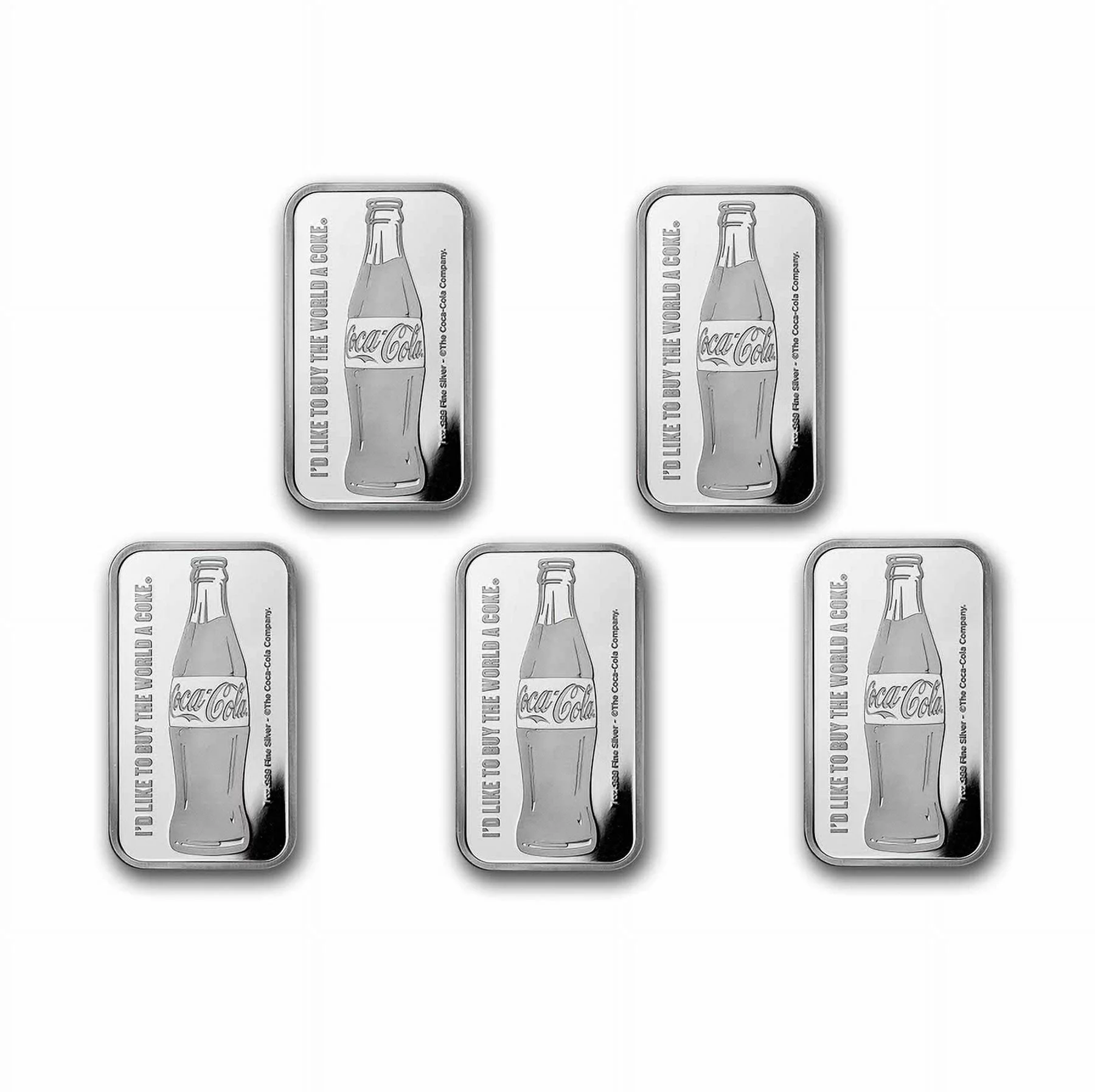 Coca-Cola? 1 oz Silver Struck Bar (Lot of 5) - Walmart - Curated Treasures Market