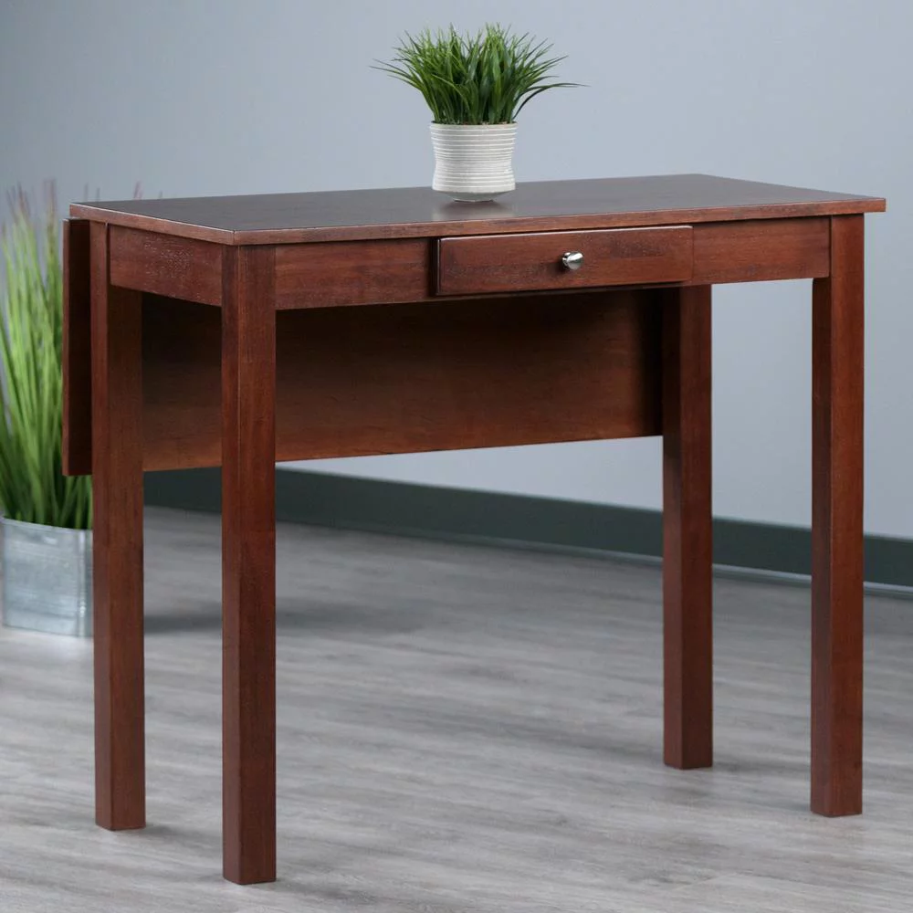 Winsome Wood Perrone High Table with Drop Leaf, Walnut