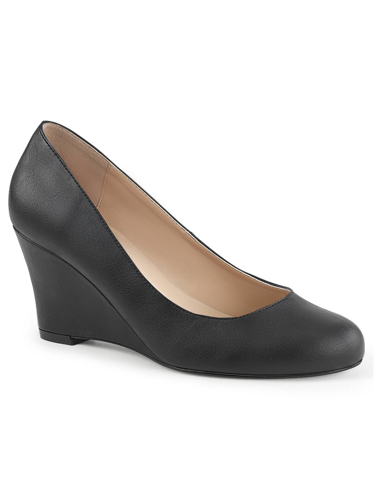 Pleaser Pink Label KIMBERLY-08, 3x22 Wedge Pump - Black PU 12 - Megean