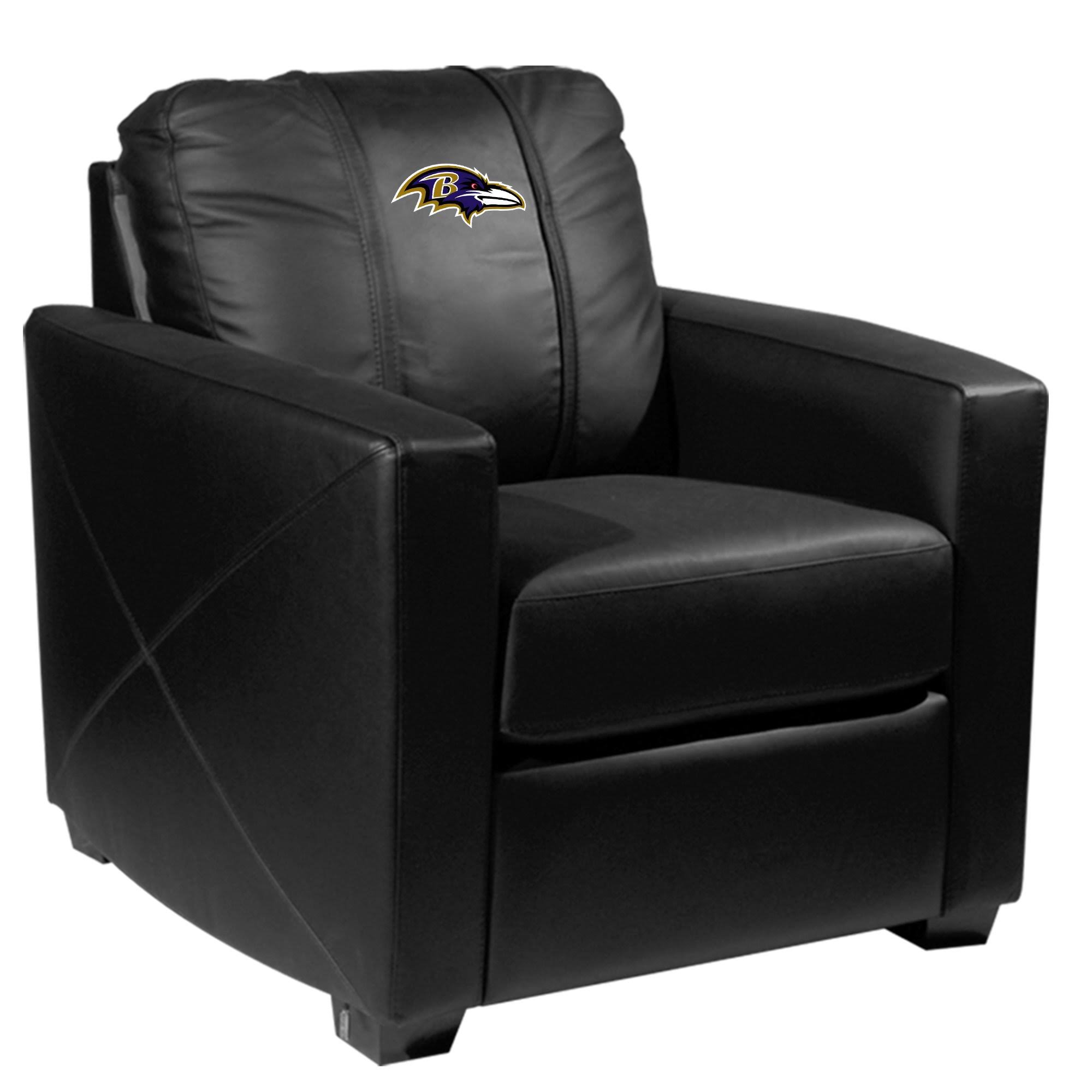 Silver Club Chair with Baltimore Ravens
