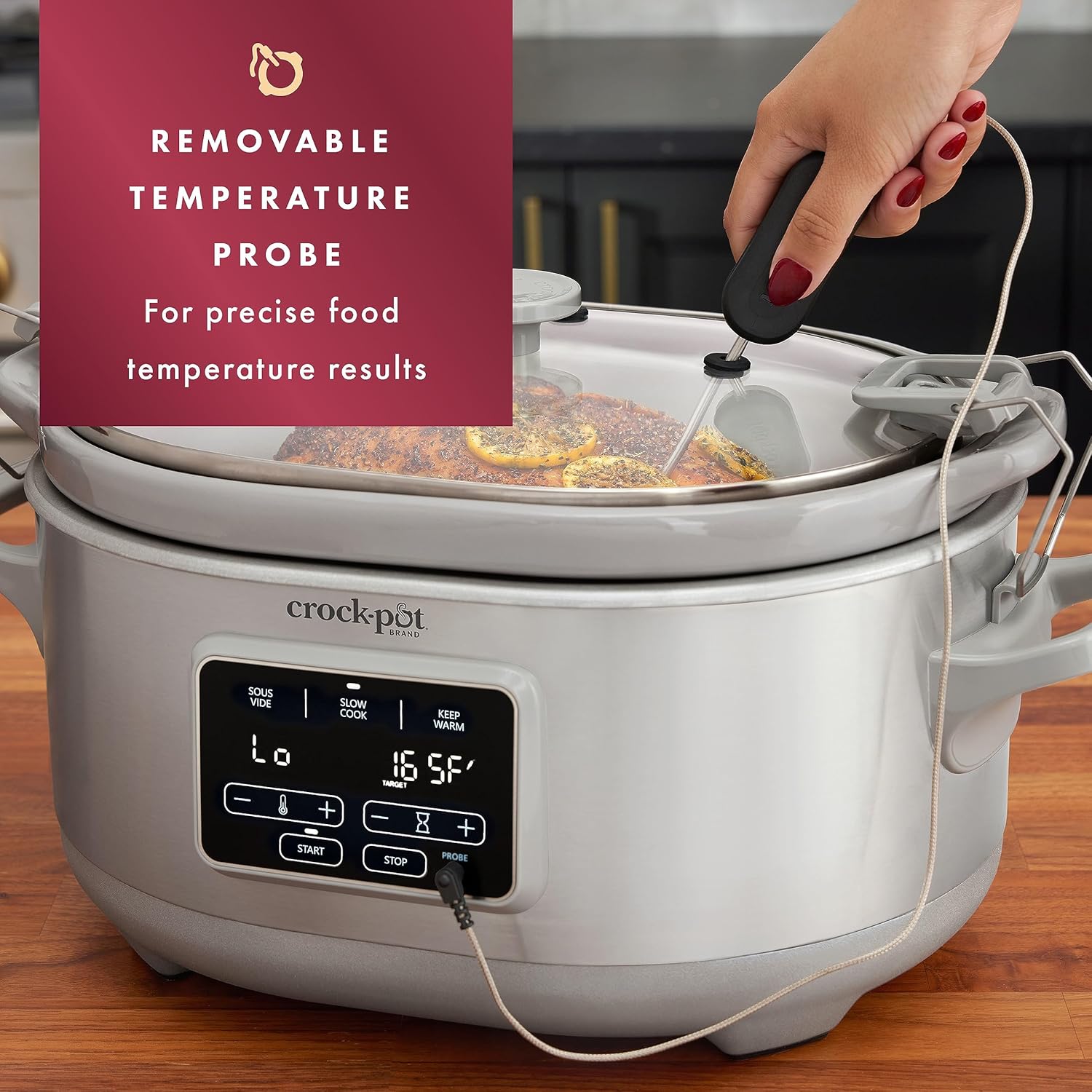Crock-Pot 7-Quart Cook & Carry™ Slow Cooker with Sous Vide,Programmable, Stainless Steel