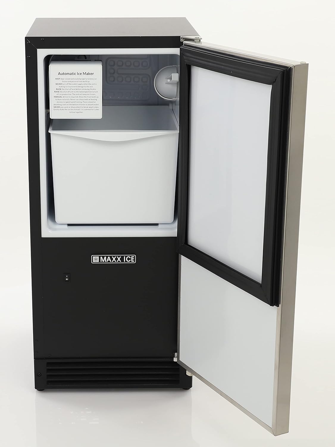 Maxx Ice MIM25C, Shallow Depth Indoor Built-in Undercounter Ice Maker, 25 lbs, in Stainless Steel