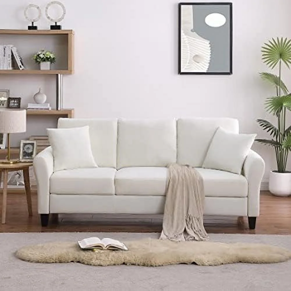 HBROLJF 78" Sofa Couch Velvet Modern Sofa Couch with 2 Pillow Small Bedroom Couch 3 Seater Futon Sofa Cama  Couches for Living Room Apartment-Green - Curated Treasures Market