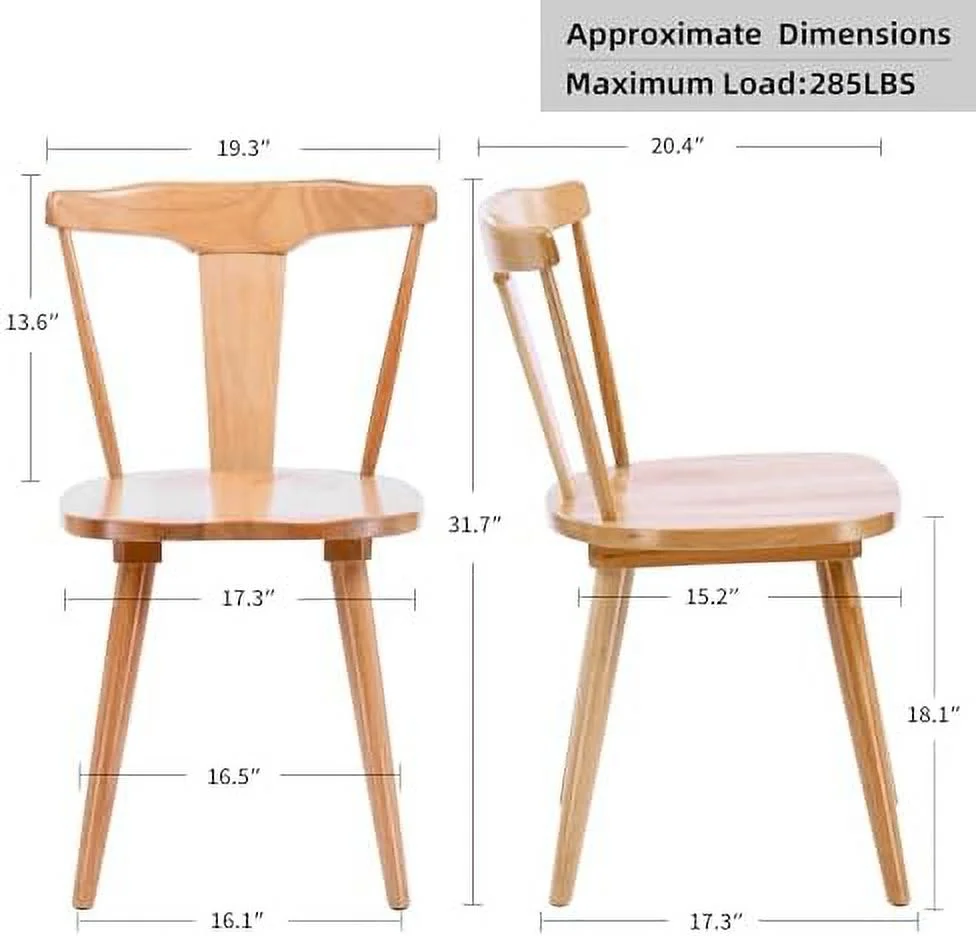 HJZUINIUNIU Duhome Wood Dining Chairs Set of 2 Mid Century Wishbone Dining Chairs Oak Wooden Kitchen &amp; Dining Room Chairs White