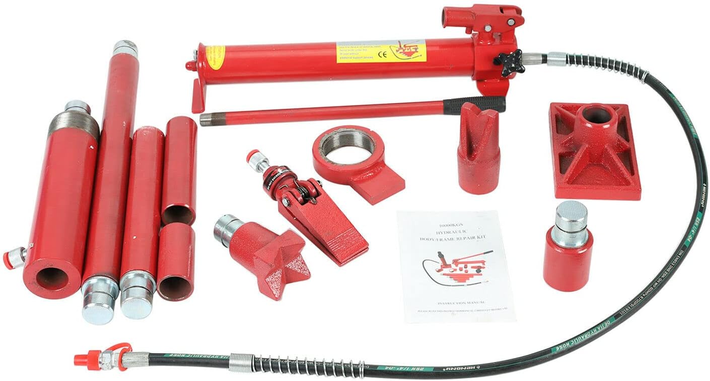 20 Ton Porta Power Hydraulic Jack 2M(78.7 inch) Auto Body Frame Repair Kit Lift Ram for Load Truck Bed Unloader Farm and Hydraulic Ram Equipment Construction
