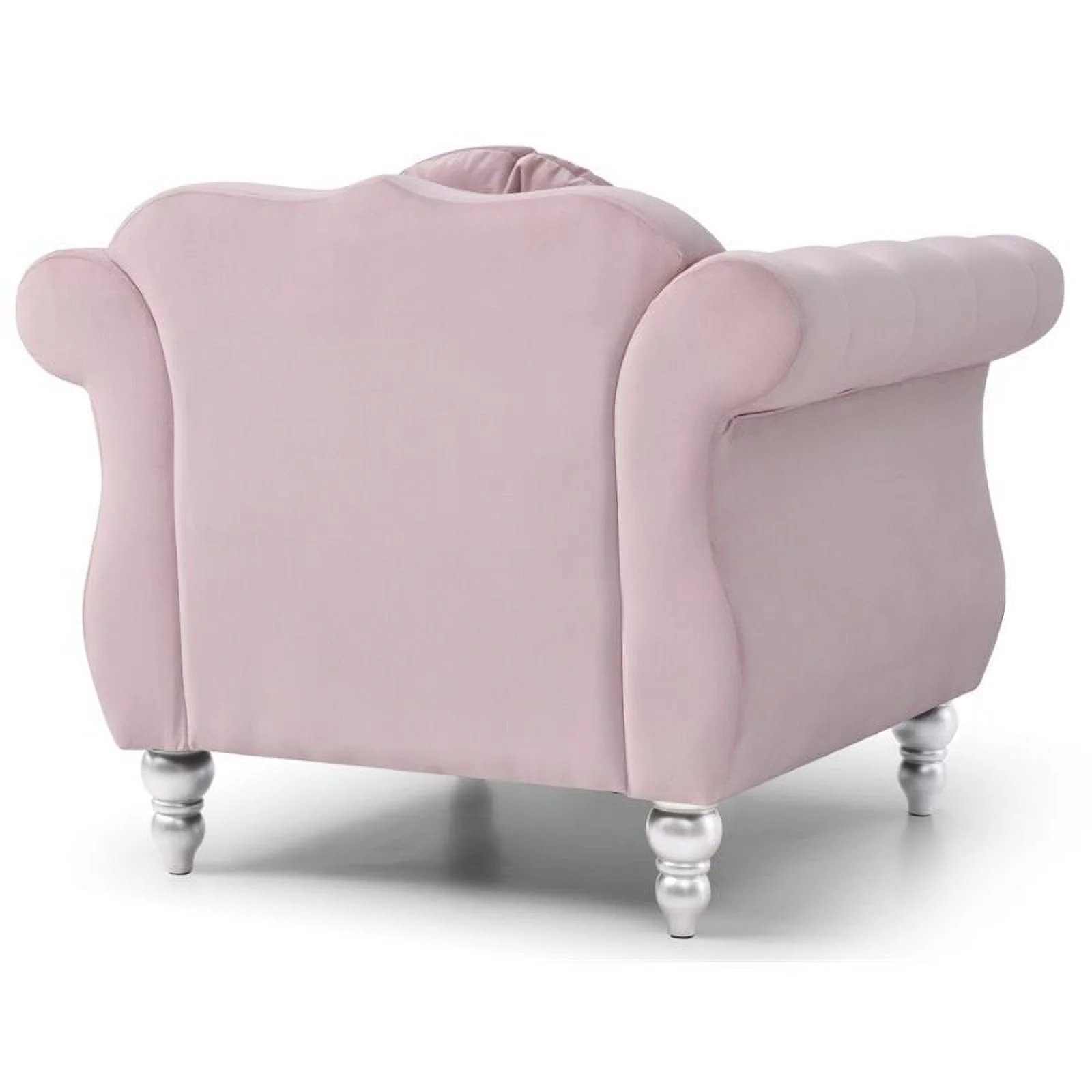 Home Square 2-Piece Furniture Set with Sofa Chaise and Chair in Pink