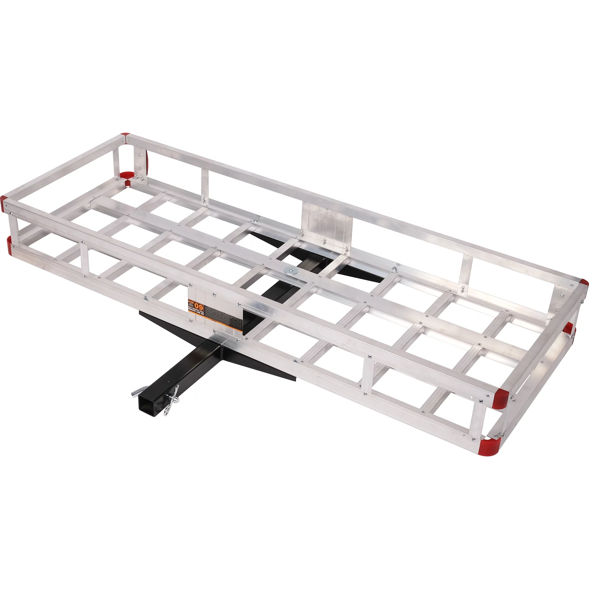 Aluminum Hitch Mounted Cargo Carrier, Car Back Hitch Cargo Carrier Luggage Basket Capacity Basket Trailer With High Side Rails For RV's, Trucks, SUV's, Vans, Cars,Fits Any 2" Receiver,Silver
