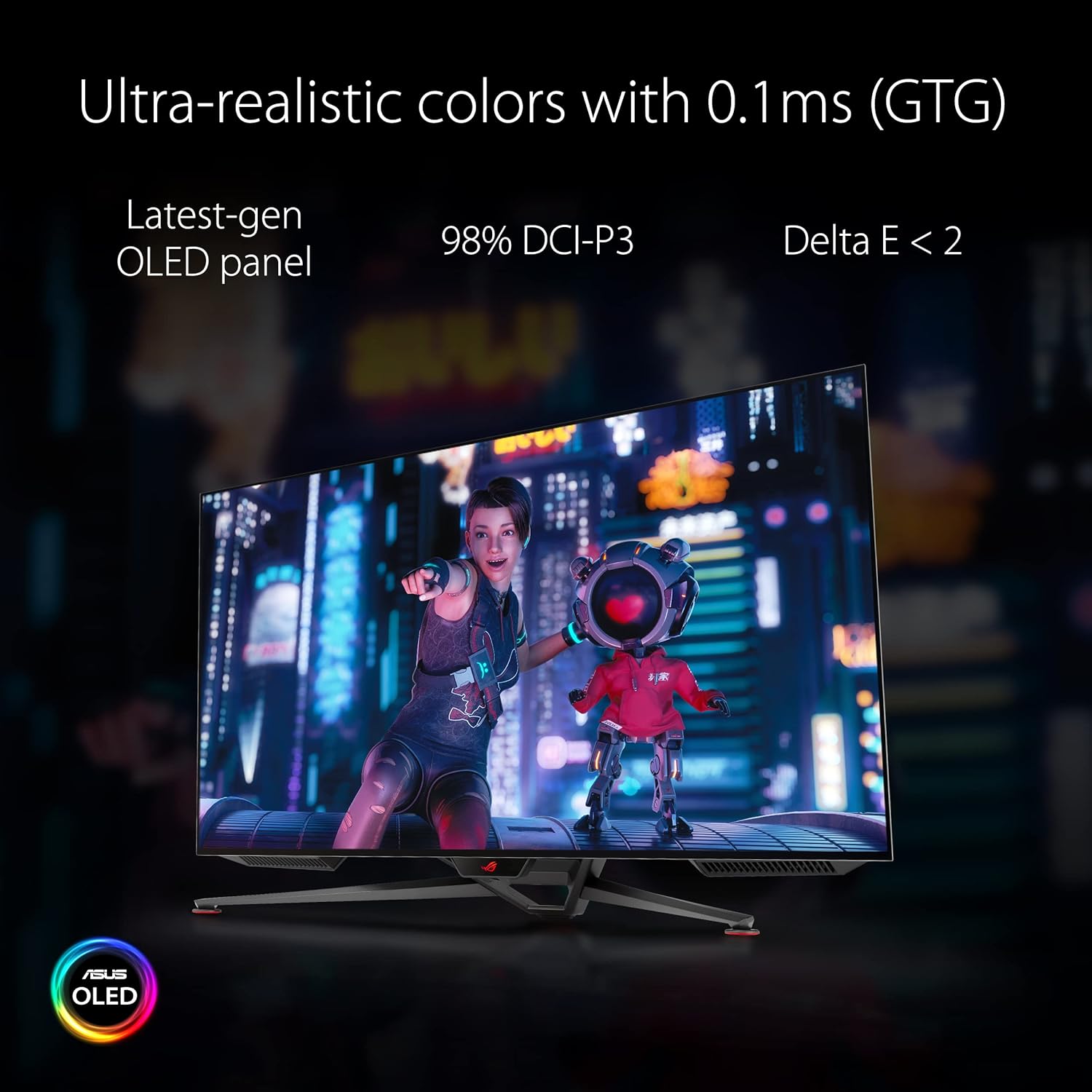 ASUS ROG Swift 41.5” 4K OLED Gaming Monitor (PG42UQ) - UHD (3840 x 2160), 138Hz, 0.1ms, HDMI2.1, True 10 bit (Renewed)