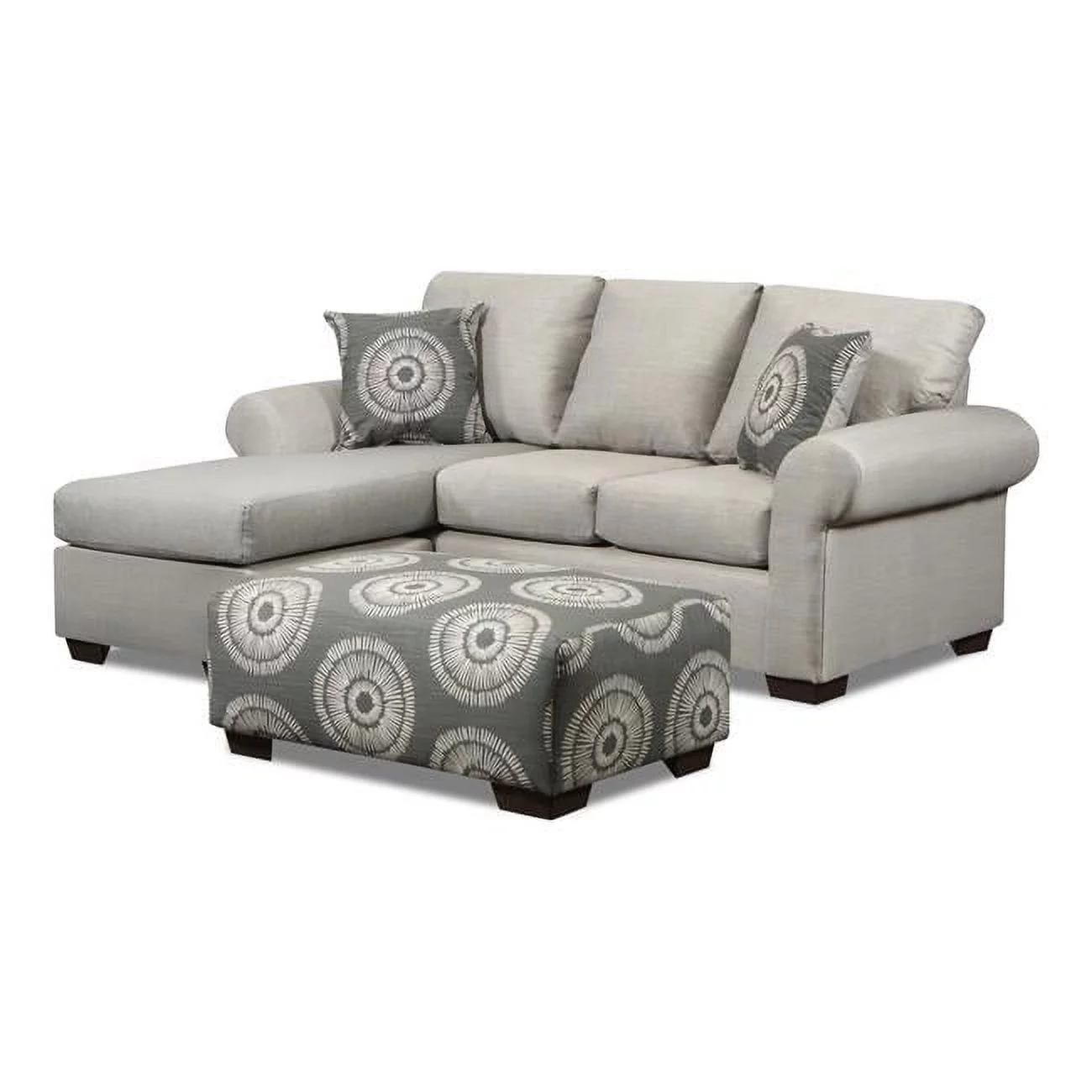 Neo Living  Valerie Sofa Sectional with Reversible Chaise, Light Gray