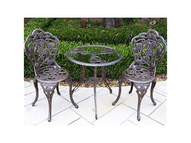 Oakland Living Vineyard Bistro Set; Antique Bronze