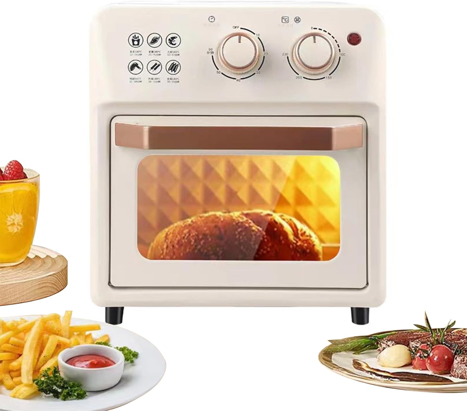 Air Fryer 15l Large Toaster Oven Combo Smart Convection Toaster Oven Convection Oven Countertop With Bake, Grill, Broil And Warm