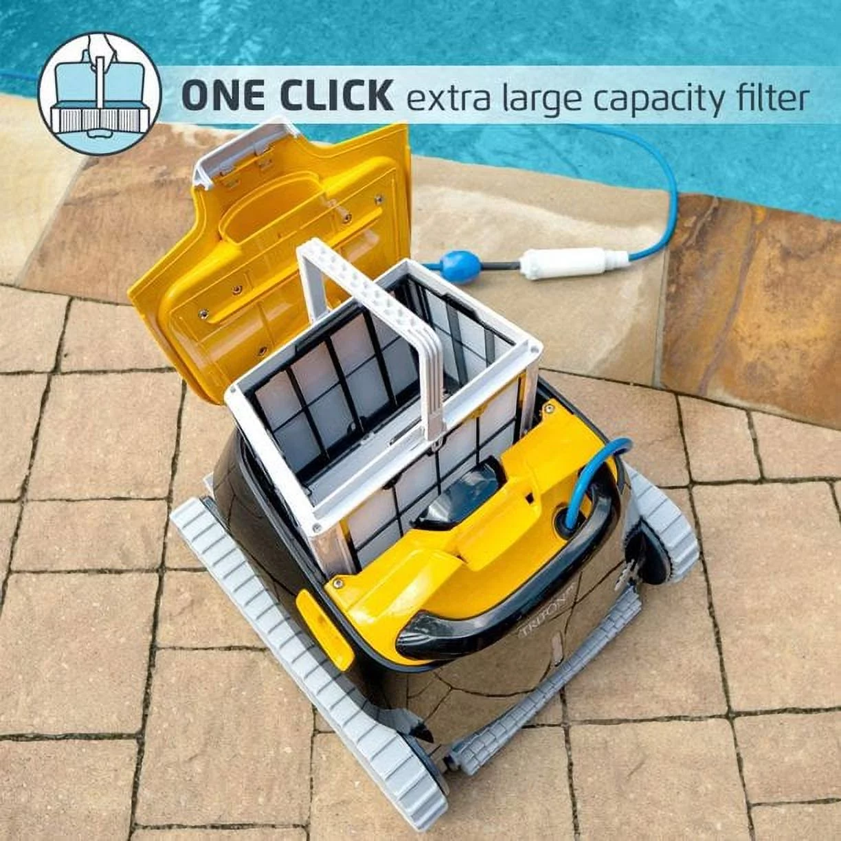 Dolphin Triton PS w/ Powerstream Inground Robotic Pool Cleaner Upgraded Swivel with Caddy & Cover
