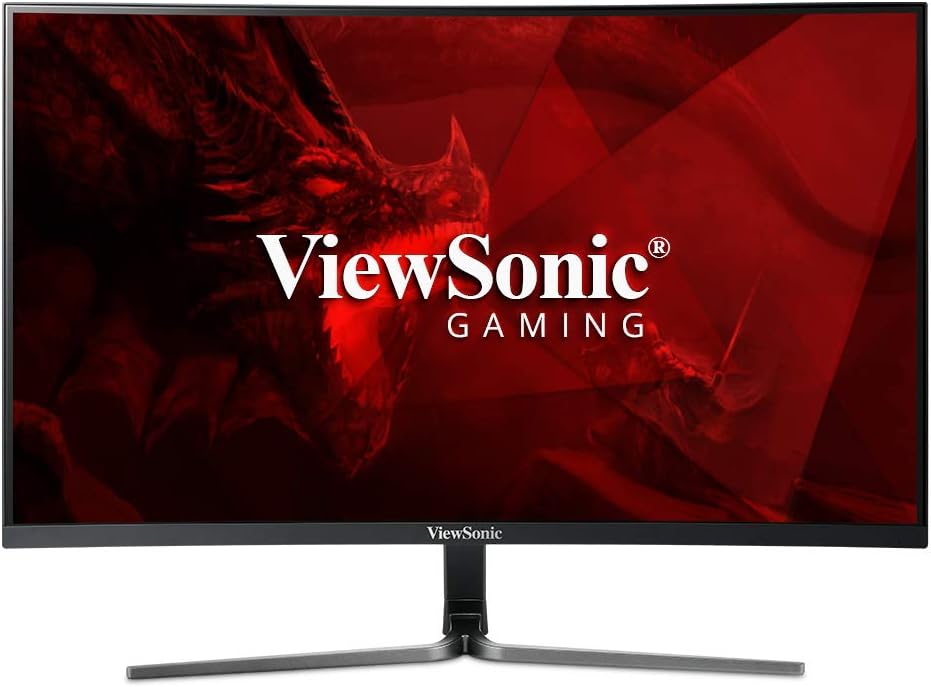 ViewSonic VX3218-PC-MHD 32 Inch Full HD 1080p 165Hz 1ms Curved Gaming Monitor with Adaptive-Sync Eye Care HDMI and Display Port