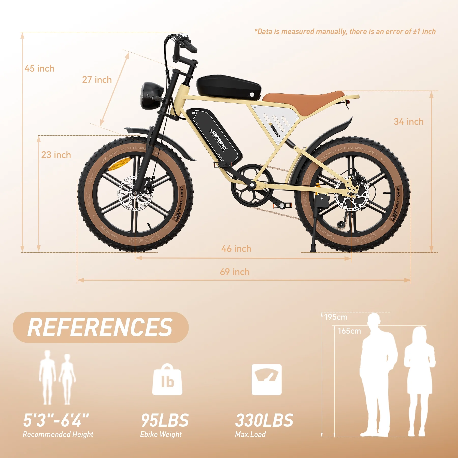 Buenhomino 4.0 20" Fat Tire Electric Bike for Adults, 750W Adults E Bike with Dual Li-Ion Battery 48V 14Ah & 48V 20Ah, Professional 7-Speed, Electric Mountain Bicycle Beach Bike Snow Bike Ebike