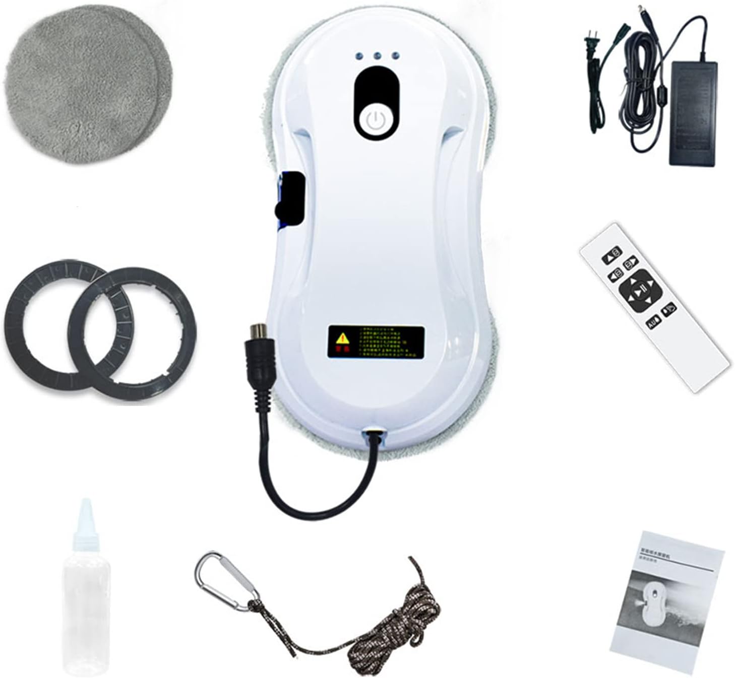Window Cleaner Robot,Smart Window Vacuum Cleaner with Automatic Water Spray,Glass Cleaning Robot with Remote Control,for Interior/Exterior Highrise Windows