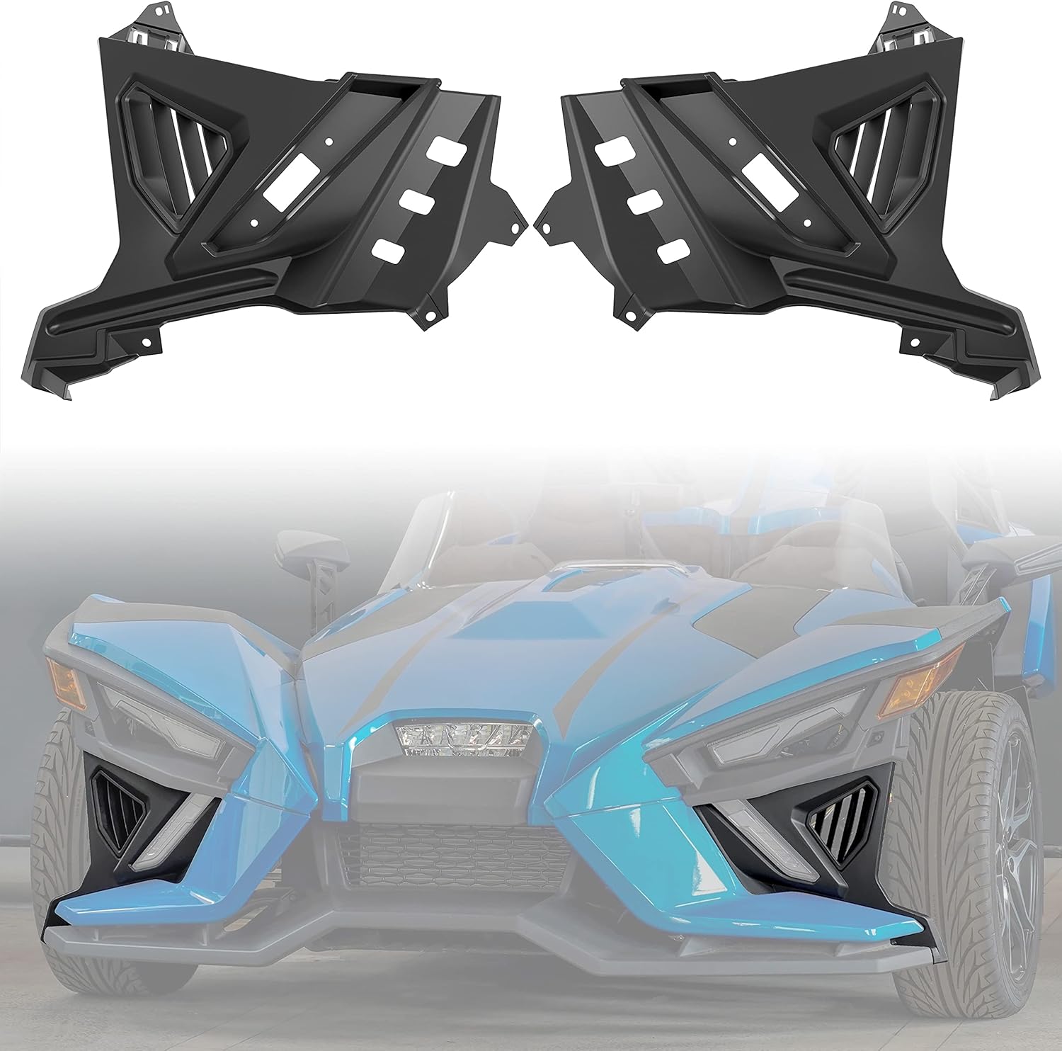 LDETXY Front Lower Accent Panel Kit for Slingshot All Models, Painted Lower Daytime Running Lights Trim Panel Upgrade Kit for Polaris Slingshot S SL SLR R LE 2014-2022 Modified Accessories (2PCS)