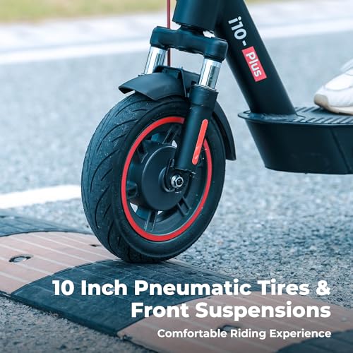 iScooter Electric Scooter for Adults,50/30 Miles Range, 28 MPH Top Speed, 800/750W Motor, 10" Pneumatic Tires, Foldable Dual Shock Absorption Commuting E Scooter with APP & Turn Signals & Storage Bag