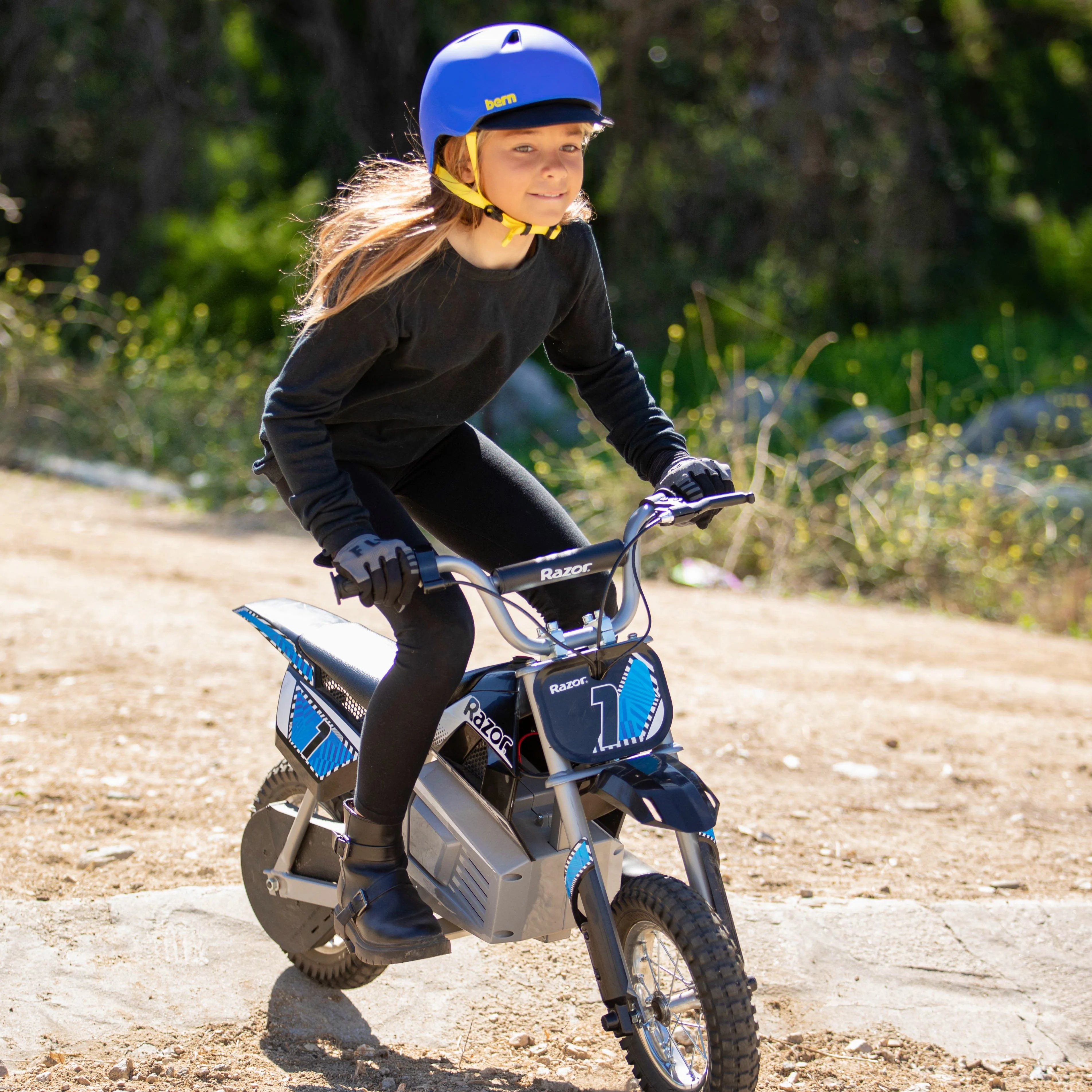 Razor Dirt Rocket MX350 - Black with Decals Included, 24V Electric-Powered Dirt Bike for Kids 13+