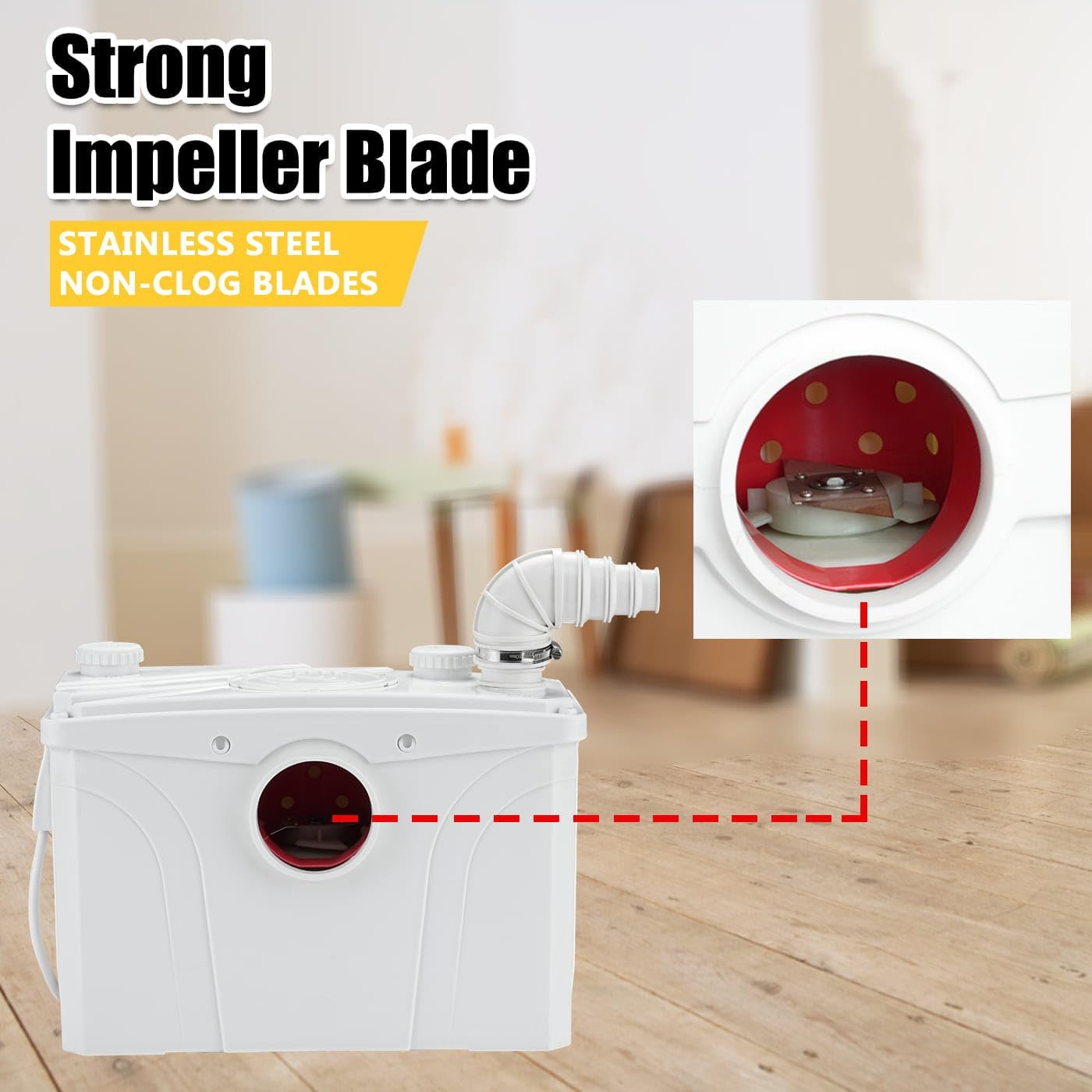 700W 110V Macerator Sewerage Pump with 4 Water Inlets for Upflush Toilet System Waste Water Marine Toilet Bathroom Disposal Laundry