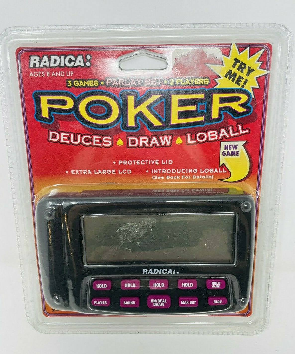New Sealed Radica Poker Handheld Electronic Card Game Deuces Draw Lowball