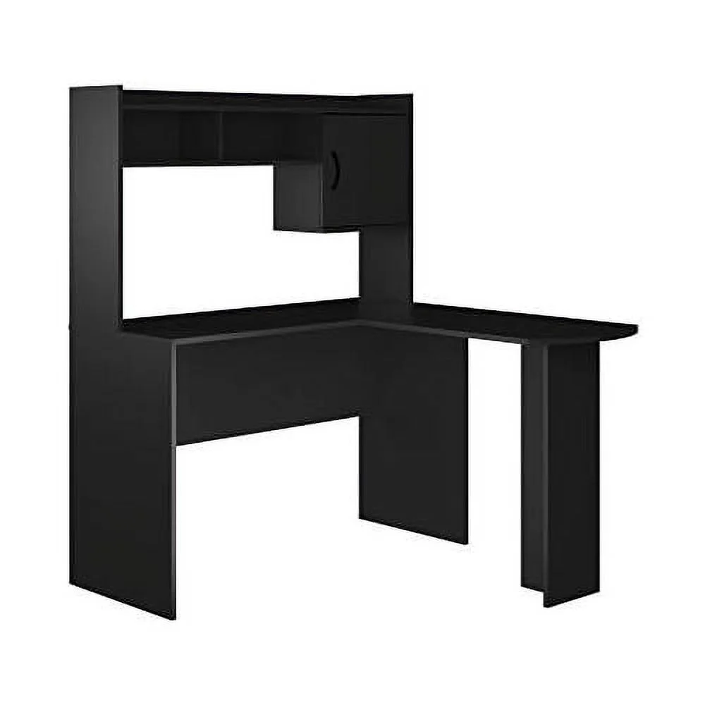 L-Shaped Desk With Hutch, Multiple Colors (L-Shaped Desk With Hutch, Espresso/Rustic Oak)