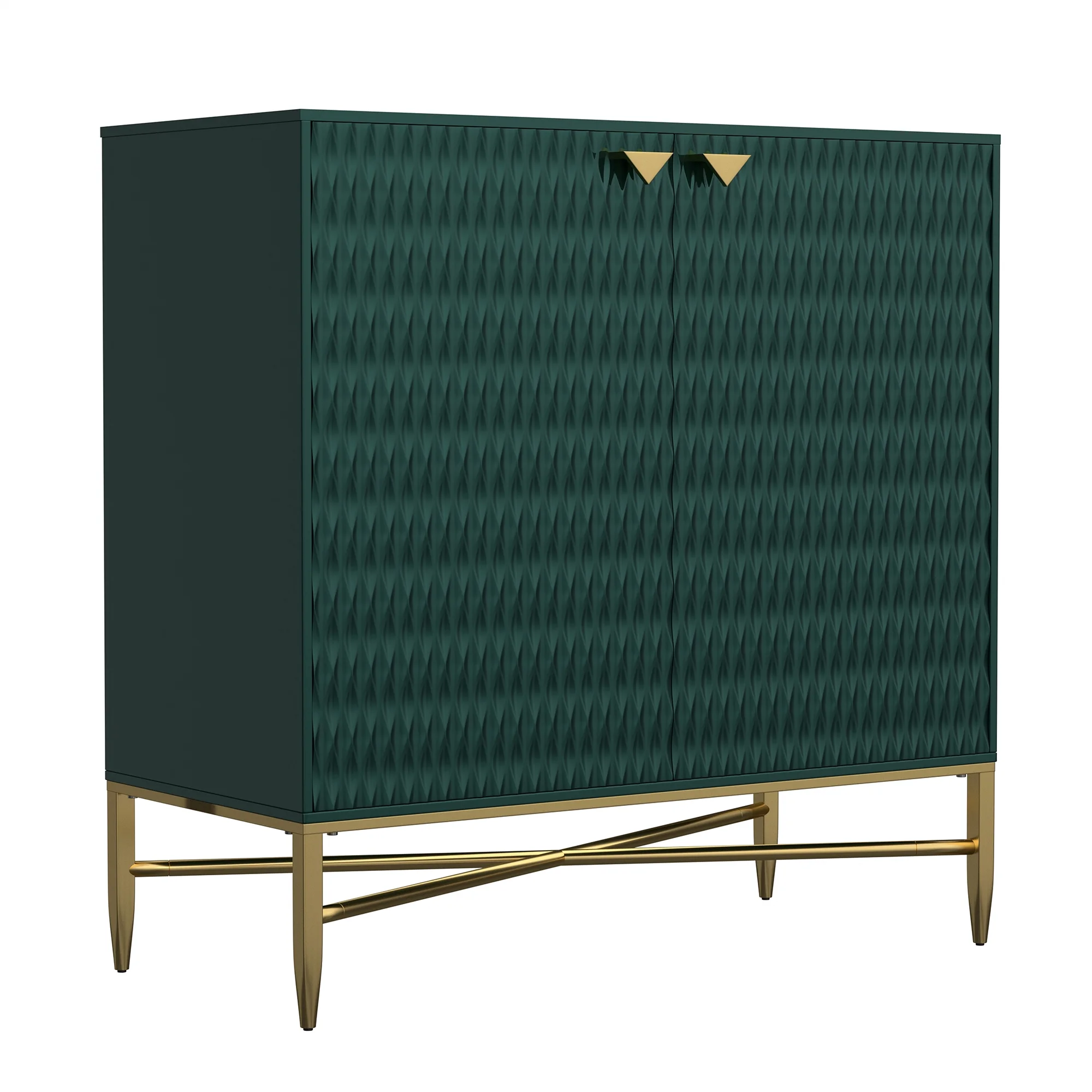 Boyel Living 2 Door Sideboard Storage Cabinet, Modern Green Buffet Cabinet Cupboard for Kitchen Dining Room Living Entryway