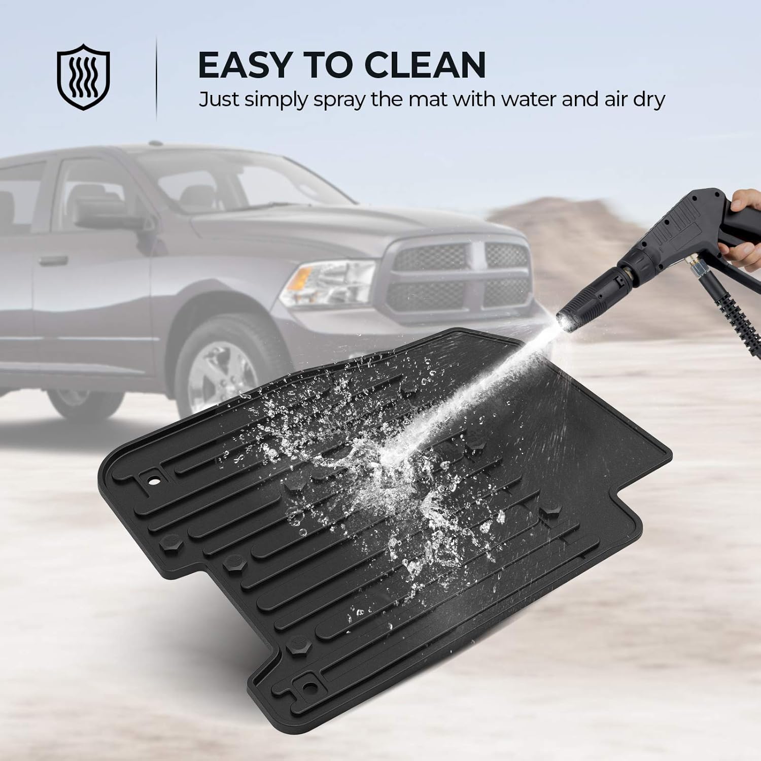 Floor Mat Liner Compatible with Ram 2012-2018 1500/2500/3500/4500/5500, 2019-2022 1500 Classic Models Quad Cab, Medesasi OEM Floor Mats Liners, with 1st Row Bucket Seat, Black, All-Weather Guard