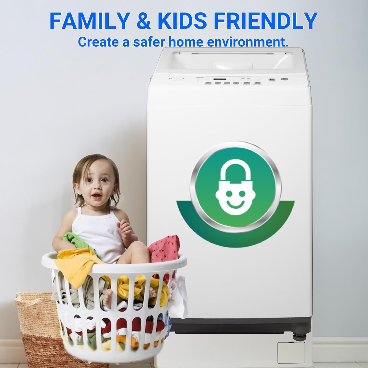 1.7 Cu.Ft Washing Machine, Washing Machine,6 Cycles Washer Machine with Child Lock,Delay Start for Apartments, RV…