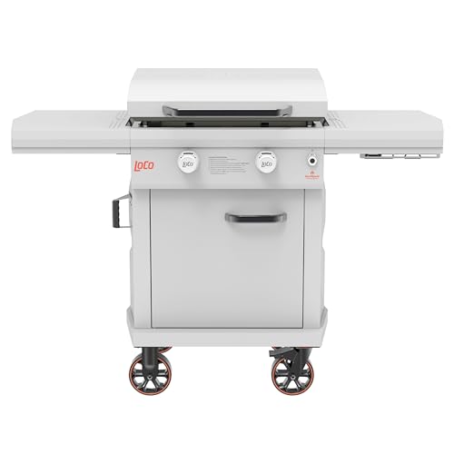 LoCo Cookers Burner Digital Series II “SmartTemp” Griddle, Outdoor Flat-Top Grill, Propane Grill with Side Shelves & Side Trays