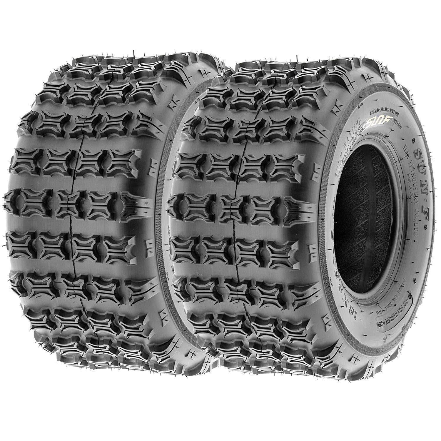 Sunf Rear ATV x Knobby Tires 18x9.5-8 18x9.5x8 4 PR A018 Set Pair of 2