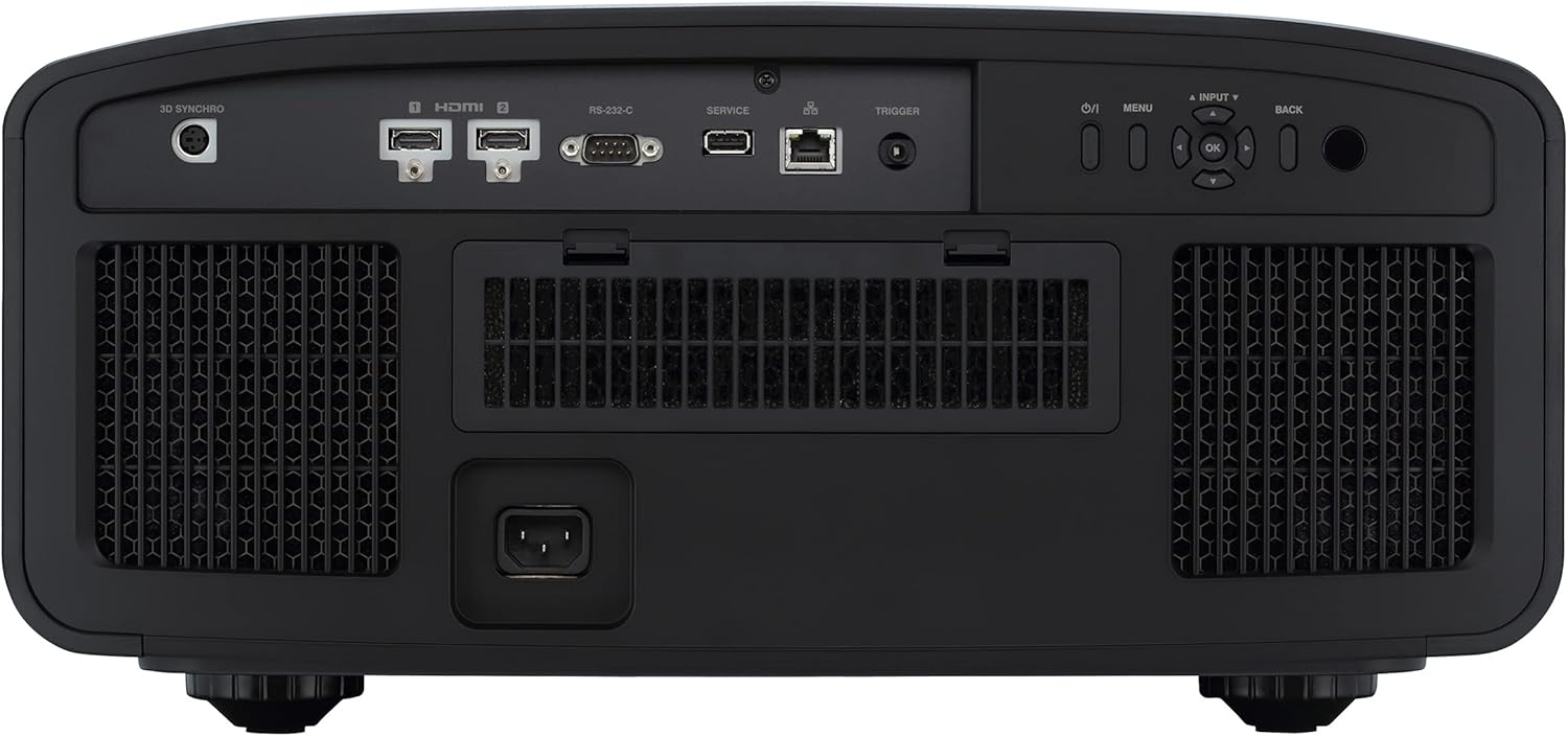 JVC DLA-NZ7 D-ILA Laser Home Theater Projector, 2200 Lumen, Native 4K with 8K e-Shift Technology, Frame Adapt HDR, 2-HDMI Inputs, Supports 8K-60P/4K-120P, Ideal for Gaming, HDR10+